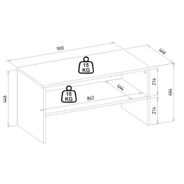 Τραπεζάκι σαλονιού Eleva Megapap χρώμα sapphire oak 90x44,6x46,4cm 1 τεμ.