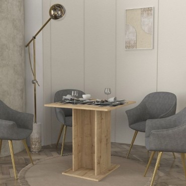 Τραπέζι Allos Megapap χρώμα sapphire oak 75x75x77cm 1 τεμ.