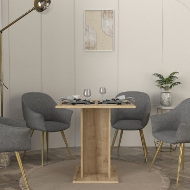 Τραπέζι Allos Megapap χρώμα sapphire oak 75x75x77cm 1 τεμ.