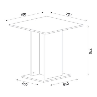 Τραπέζι Allos Megapap χρώμα sapphire oak 75x75x77cm 1 τεμ.
