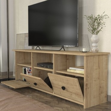Έπιπλο τηλεόρασης Mahen Megapap χρώμα sapphire oak 140x35x49,8cm 1 τεμ.