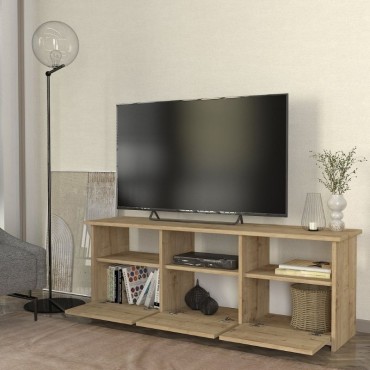 Έπιπλο τηλεόρασης Mahen Megapap χρώμα sapphire oak 140x35x49,8cm 1 τεμ.
