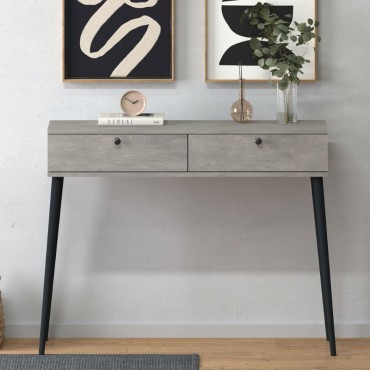Κονσόλα Alis Megapap χρώμα γκρι ρετρό 110x29x88cm 1 τεμ.