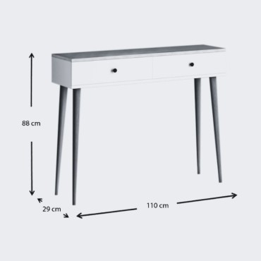 Κονσόλα Alis Megapap χρώμα γκρι ρετρό 110x29x88cm 1 τεμ.