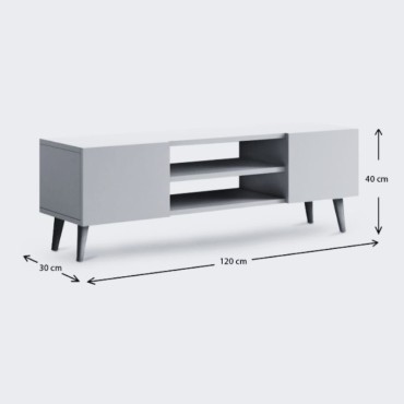 Έπιπλο τηλεόρασης Etna Megapap χρώμα γκρι ρετρό 120x30x40cm 1 τεμ.