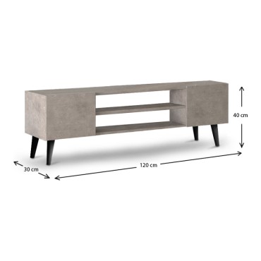 Έπιπλο τηλεόρασης Etna Megapap χρώμα γκρι ρετρό 120x30x40cm 1 τεμ.