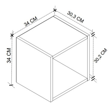 Κομοδίνο επιτοίχιο Beny Megapap χρώμα λευκό 34x30,3x34cm 1 τεμ.