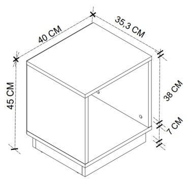 Κομοδίνο Gino Megapap χρώμα sapphire oak 40x35,3x45cm 1 τεμ.