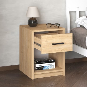 Κομοδίνο Scoty Megapap χρώμα sapphire oak 40,2x35,3x55cm 1 τεμ.