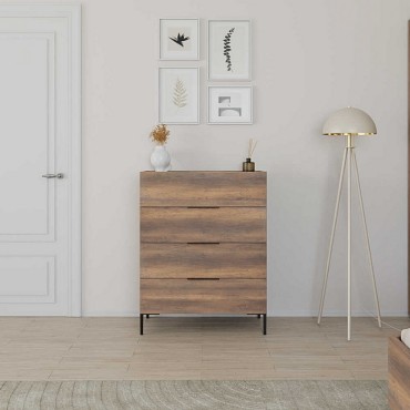 Συρταριέρα Oryana Megapap χρώμα καρυδί 80x44x104cm 1 τεμ.