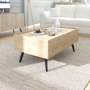 Τραπεζάκι σαλονιού Luna Megapap χρώμα florida oak 102x61x44cm 1 τεμ.