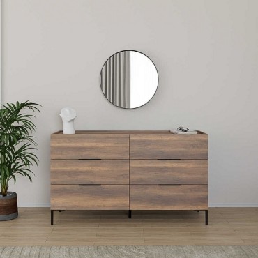 Συρταριέρα Oryana Megapap χρώμα καρυδί 140x44x81cm 1 τεμ.