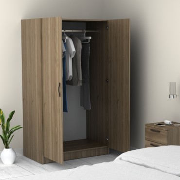 Ντουλάπα ρούχων Victoria Megapap δίφυλλη χρώμα καρυδί 100x60x181cm 1 τεμ.