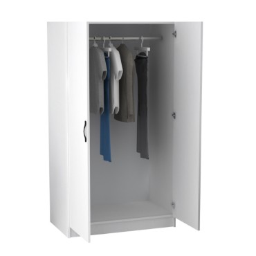 Ντουλάπα ρούχων Victoria Megapap δίφυλλη χρώμα λευκό 100x60x181cm 1 τεμ.