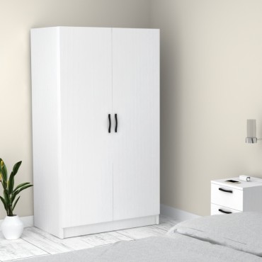Ντουλάπα ρούχων Victoria Megapap δίφυλλη χρώμα λευκό 100x60x181cm 1 τεμ.