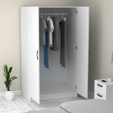 Ντουλάπα ρούχων Victoria Megapap δίφυλλη χρώμα λευκό 100x60x181cm 1 τεμ.