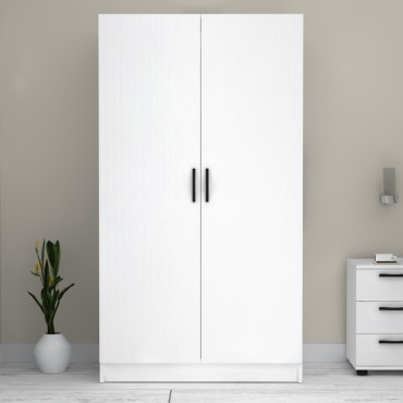Ντουλάπα ρούχων Victoria Megapap δίφυλλη χρώμα λευκό 100x60x181cm 1 τεμ.