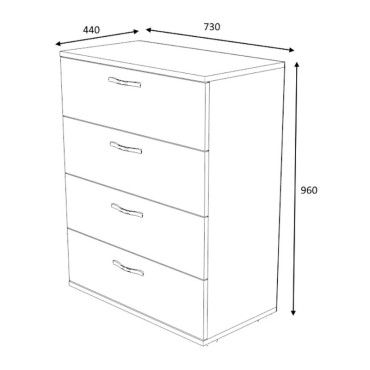 Συρταριέρα Velika Megapap χρώμα φυσικό οξιάς 73x44x96cm 1 τεμ.