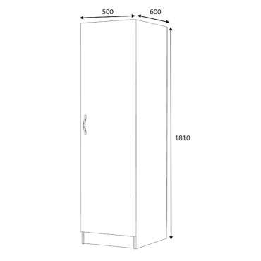 Ντουλάπα ρούχων Victoria Megapap μονόφυλλη χρώμα καρυδί 50x60x181cm 1 τεμ.