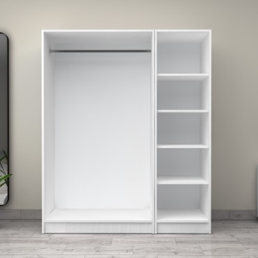 Ντουλάπα ρούχων Victoria Megapap τρίφυλλη χρώμα λευκό 150x60x181cm 1 τεμ.
