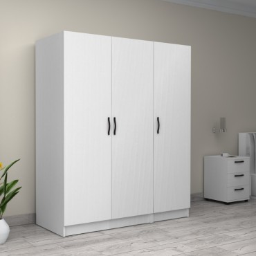 Ντουλάπα ρούχων Victoria Megapap τρίφυλλη χρώμα λευκό 150x60x181cm 1 τεμ.