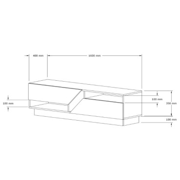 Έπιπλο τηλεόρασης Koza Megapap χρώμα travertine 160x40x45cm 1 τεμ.