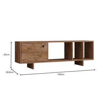 Έπιπλο τηλεόρασης Folsom Megapap χρώμα atlantic pine 140x29,9x45cm 1 τεμ.