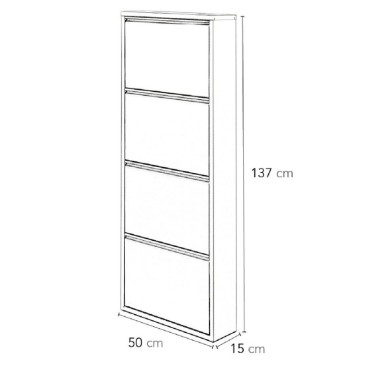 Παπουτσοθήκη Mauro Megapap μεταλλική χρώμα λευκό 50x15x137cm