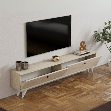Έπιπλο τηλεόρασης Paris Megapap χρώμα travertine 160x25x35cm 1 τεμ.