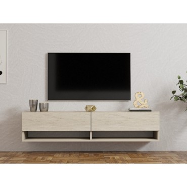 Έπιπλο τηλεόρασης επιτοίχιο Arges Megapap χρώμα travertine 140x29,6x30cm 1 τεμ.