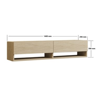 Έπιπλο τηλεόρασης επιτοίχιο Arges Megapap χρώμα travertine 140x29,6x30cm 1 τεμ.