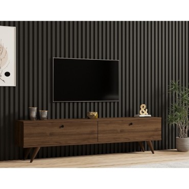 Έπιπλο τηλεόρασης Paris Megapap χρώμα καρυδί 160x25x35cm 1 τεμ.