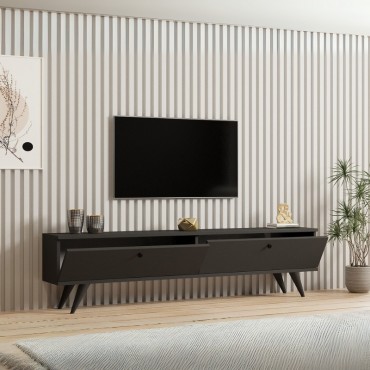 Έπιπλο τηλεόρασης Paris Megapap χρώμα ανθρακί 160x25x35cm 1 τεμ.