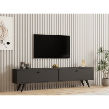 Έπιπλο τηλεόρασης Paris Megapap χρώμα ανθρακί 160x25x35cm 1 τεμ.