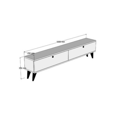 Έπιπλο τηλεόρασης Paris Megapap χρώμα ανθρακί 160x25x35cm 1 τεμ.
