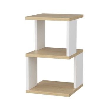 Κομοδίνο Carter Megapap χρώμα φυσικό οξιάς - λευκό 29,6x29,6x49,4cm 1 τεμ.