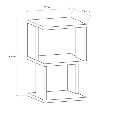 Κομοδίνο Carter Megapap χρώμα φυσικό οξιάς - λευκό 29,6x29,6x49,4cm 1 τεμ.