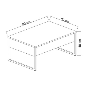 Τραπεζάκι σαλονιού Luxe Megapap χρώμα καρυδί - χρυσό 90x60x40cm 1 τεμ.