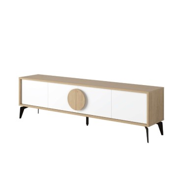 Έπιπλο τηλεόρασης Gora Megapap χρώμα sapphire oak - λευκό 180x35,6x51cm 1 τεμ.