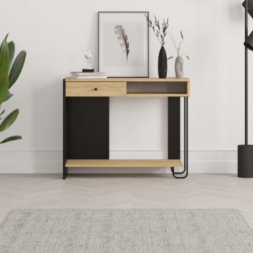 Κονσόλα Sirius Megapap χρώμα sapphire oak - silky black 100x35x79cm 1 τεμ.