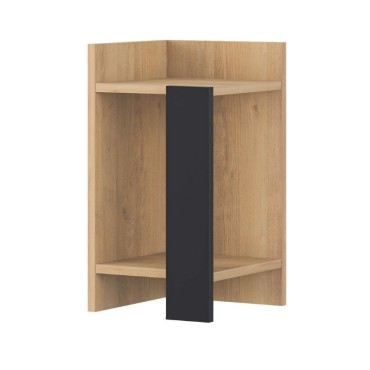 Κομοδίνο Elos Megapap χρώμα saphhire oak - silky black 30x31,7x55cm 1 τεμ.