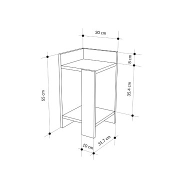 Κομοδίνο Elos Megapap χρώμα saphhire oak - silky black 30x31,7x55cm 1 τεμ.