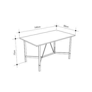 Τραπέζι Adoro Megapap χρώμα μαύρο 140x80x75cm 1 τεμ.