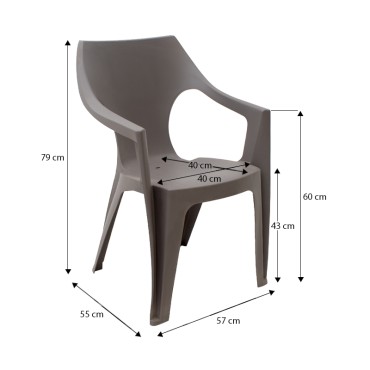 Πολυθρόνα πολυπροπυλενίου Dante χρώμα cappuccino 57x55x79cm 1 τεμ.