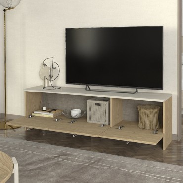 Έπιπλο τηλεόρασης Rebel Megapap χρώμα rota oak - sandstone 150x35x45cm 1 τεμ.