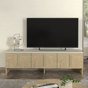 Έπιπλο τηλεόρασης Rebel Megapap χρώμα rota oak - sandstone 150x35x45cm 1 τεμ.