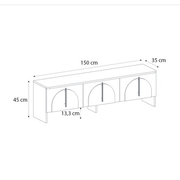 Έπιπλο τηλεόρασης Rebel Megapap χρώμα rota oak - sandstone 150x35x45cm 1 τεμ.