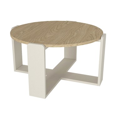 Τραπεζάκι σαλονιού Rebel Megapap χρώμα rota oak - sandstone 70x38cm 1 τεμ.