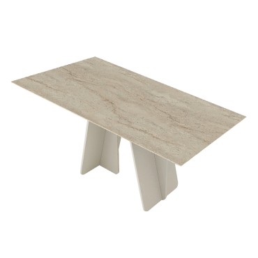 Τραπέζι Sevilla Megapap χρώμα sandstone - travertine 180x90x75cm 1 τεμ.