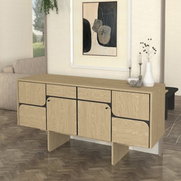 Μπουφές Lava Megapap χρώμα rota oak - ανθρακί 150x44,6x76cm 1 τεμ.